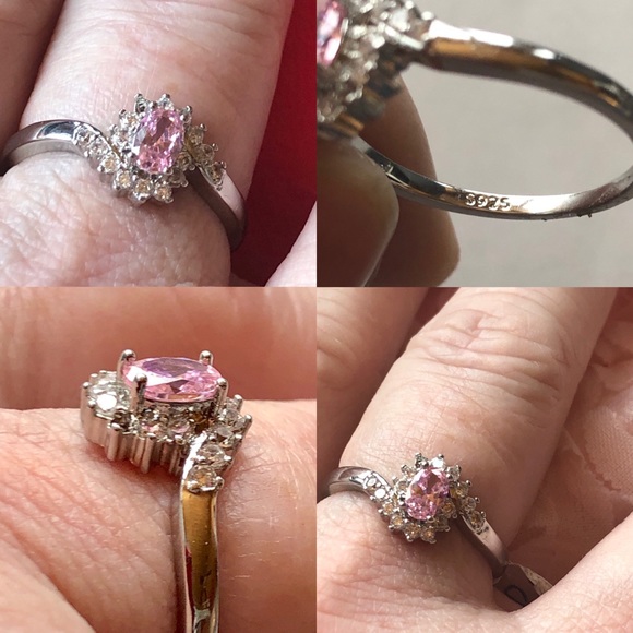 SOLD OUT Dainty 925 sterling pink ‘topaz’ ring - Picture 2 of 10